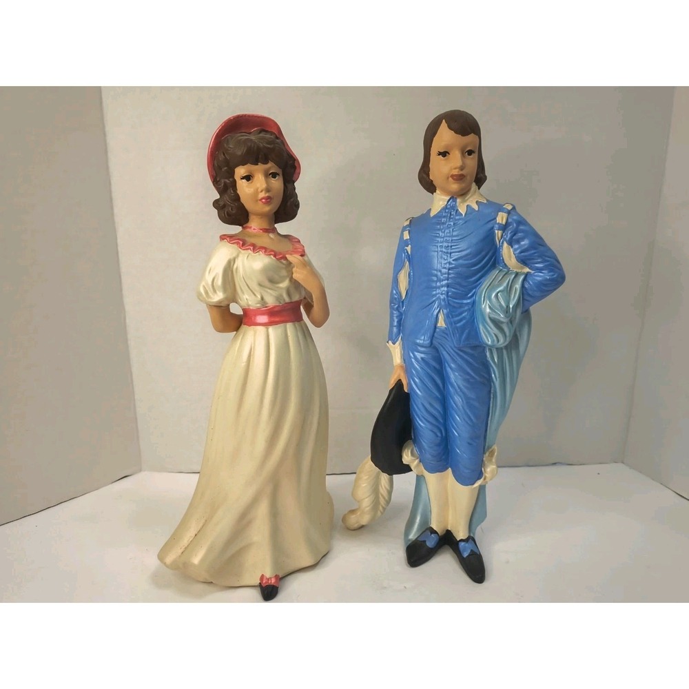 Vintage 80s Holland Mold 12" Ceramic Figurines "Pinky" &" The Blue Boy"